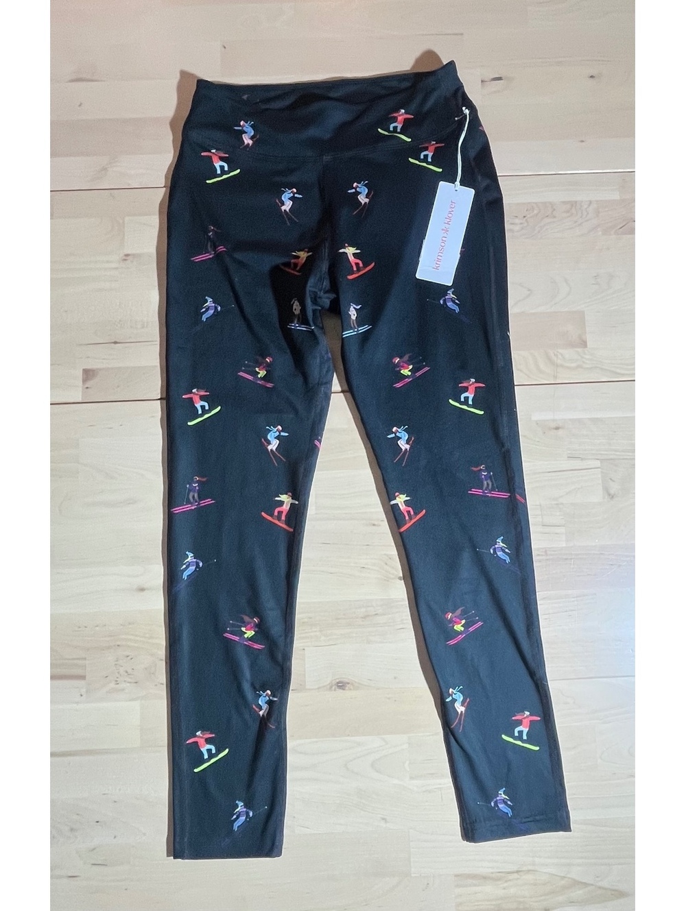 Krimson Klover Multi Skiers Black Leggings - Size Small (NWT)